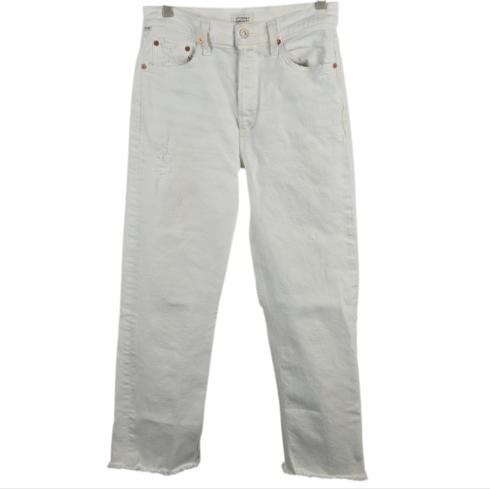 Citizens of Humanity COH Florence Wide Straight Jeans White Size 26